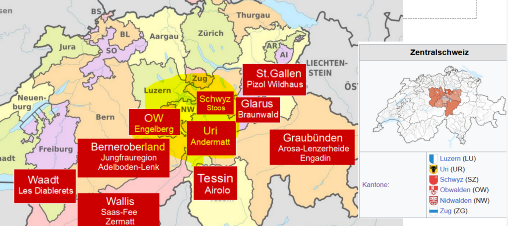 karte skigebiete zentral schweiz
